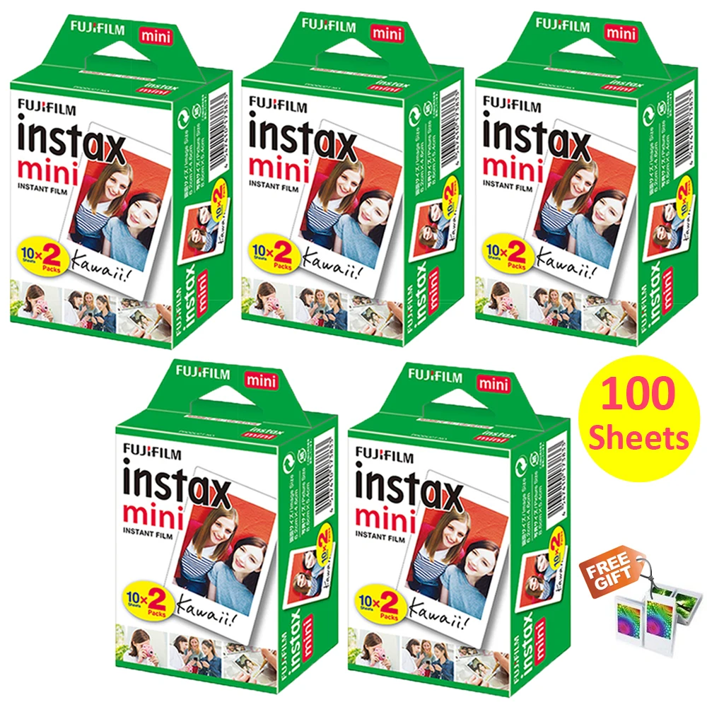 100 Sheets Fujifilm Instax Mini Film Instax Mini 9 White Film Instant