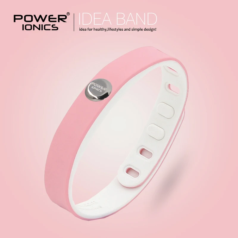 Pink-White Power Ionics 3000 ионов спортивный водонепроницаемый браслет для улучшения сна - Окраска металла: Pink-White