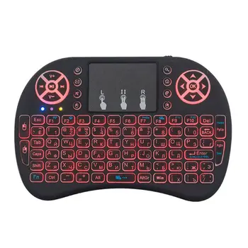 

Russian Spanish i8 Mini 7 Color Backlit Keyboard 2.4GHz Touchpad Fly Air Mouse