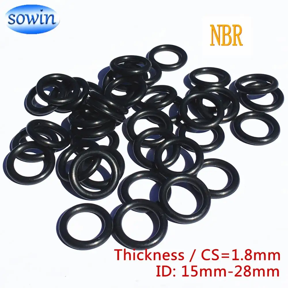 SOWIN NBR уплотнительное кольцо ID 15 16 16,5 17 18 19 20 21,2 21,4 22,4 23,6 25 26,5 28 x Толщина/CS 1,8 мм резиновые уплотнительные кольца уплотнительные прокладки