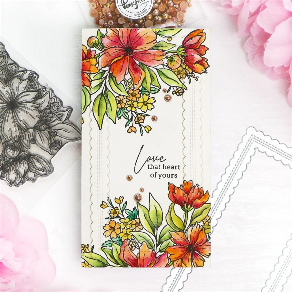 Cosmos Bunch Metal Cutting Dies Silicone Stamps Layering Stencils Diy Greeting Card Scrapbook Diary Decor Embossing Molds