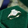 CxsJeremy 14K Rose Gold Moissanite Ring 6*8 1.5CT Oval moissanite Engagement ring Vintage cluster ring wedding BridalAnniversary ► Photo 2/6
