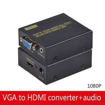 VGA audio to HDMI video converter audio sync output VGA input HDMI output computer monitor HD 1080P displayport to hdmi vga hd convertor white