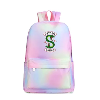 

Riverdale Backpack Rainbow Printing Bags for Women Pop School Bag Pink Waterproof Durable Laptop Bag Preppy Style Travel Bagpack