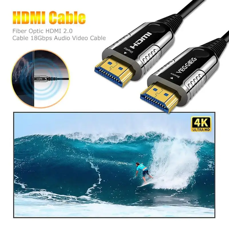  1m/2m/5m/15m 4K HD 60Hz HDMI Cable Fiber Optic HDMI 2.0 18Gbps Audio Video Cable for Xbox One Lapto