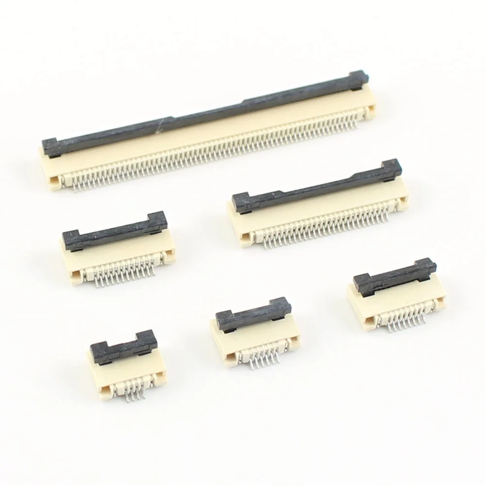 FPC FFC 0.5mm Pitch Cable Connector Flip Flat Bottom Contact 4/8/10/12/16/20/24/30/32/34/40/45/50/54/55 Pins 2