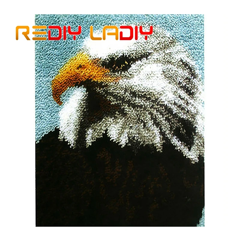 Latch Hook Rug Proud Eagle Mat Crocheting Carpet 100% Acrylic Yarn Sofa Cushion DIY Home Decor Hobby &amp Crafts | Дом и сад
