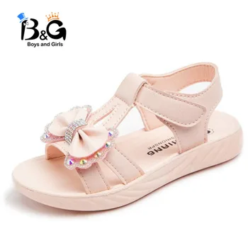 

B&G Kids' Sandals 2020 Children's Shoes Little Girl Sandals Princess Anti-skid Soft Bottom Baby Dancing Shoes