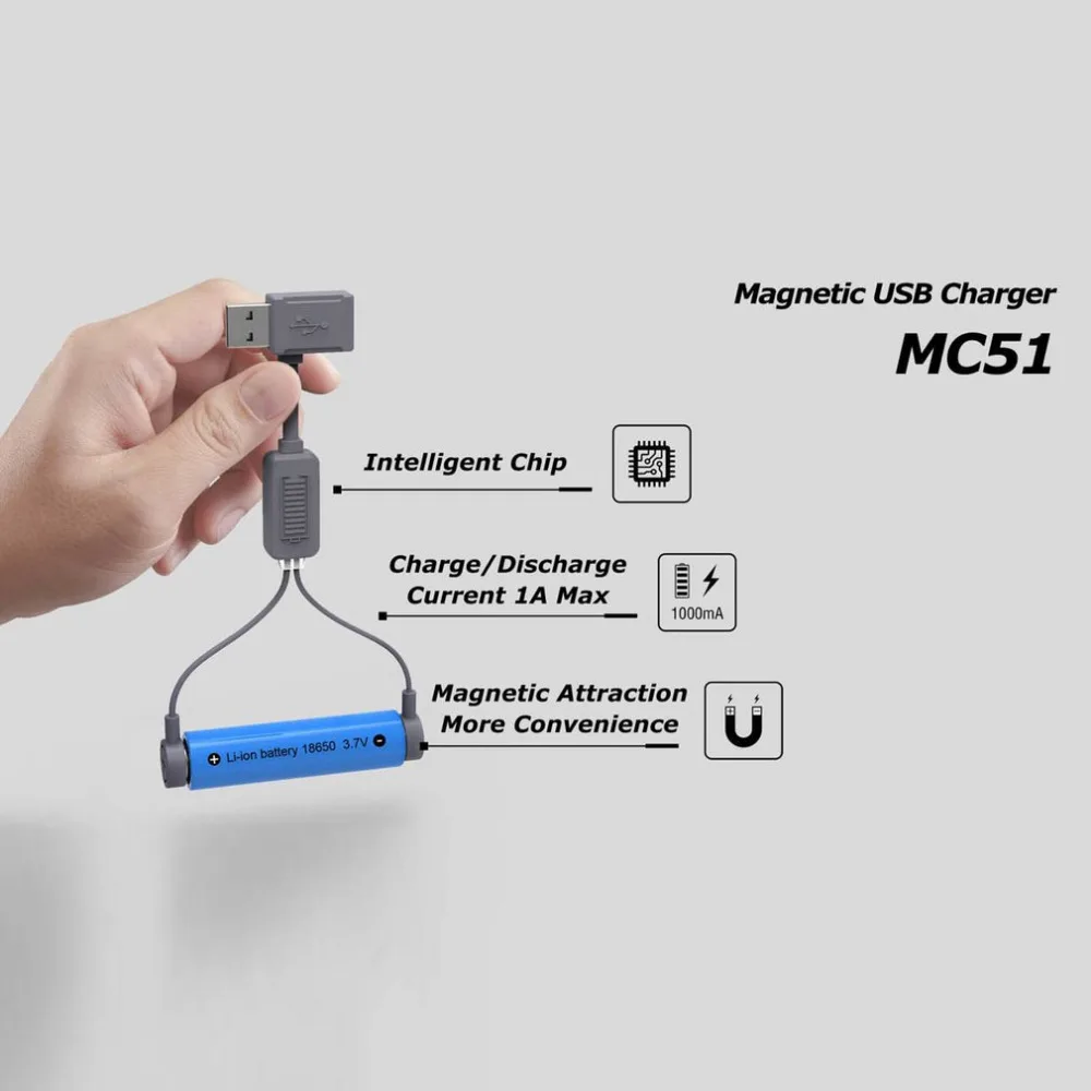MC51 многофункциональное магнитное USB зарядное устройство для AA AAA 18650 литий-ионная батарея мини зарядка/разрядка Банк питания