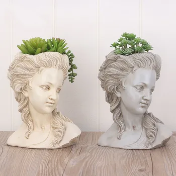 

Succulent Plant Flower Vases Greek Goddess Garden Pots Hand Crafts Nordic Style Resinc Wedding Decoration Home Desktop Creative
