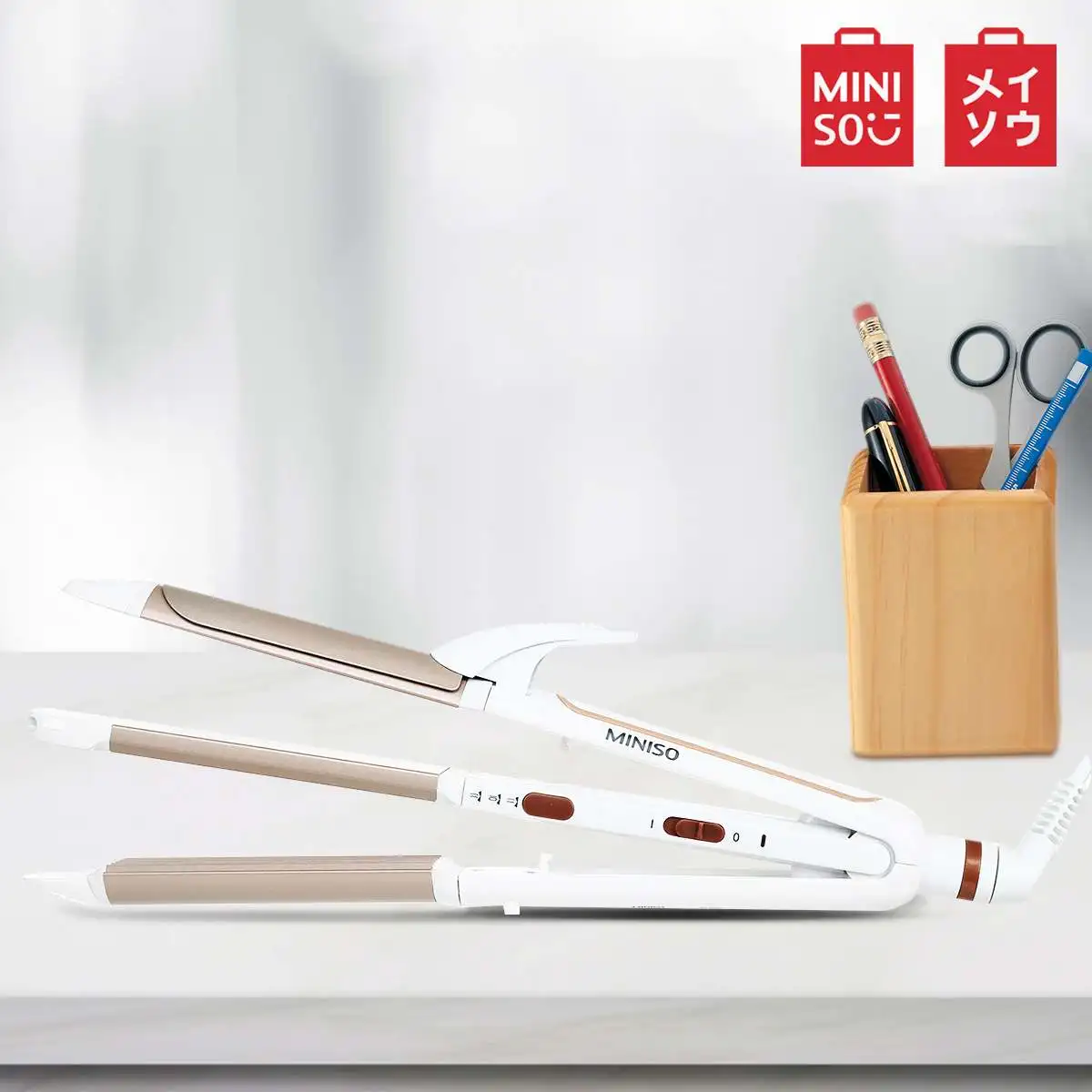 MINISO 3 в 1 выпрямитель для волос щипцы для завивки кукурузы PTC нагревательные элементы женские Инструменты для укладки
