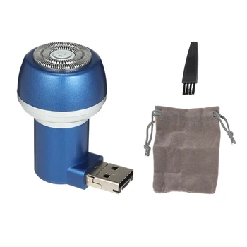 

New Mini Portable Travel Electric Shaver USB Shaver Facial Hair Removal for Men Powered by Android Phone Micro+USB Interface