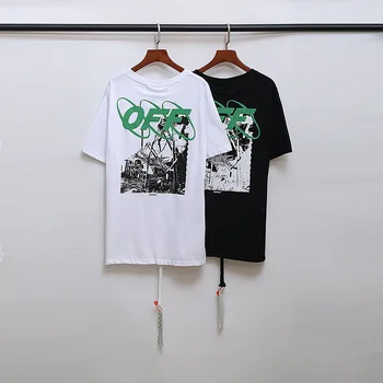 

off White Letters industrial city print hip hop T Shirt Casual White Short Sleeve O Neck Tops Tees offwhite t shirt with lable