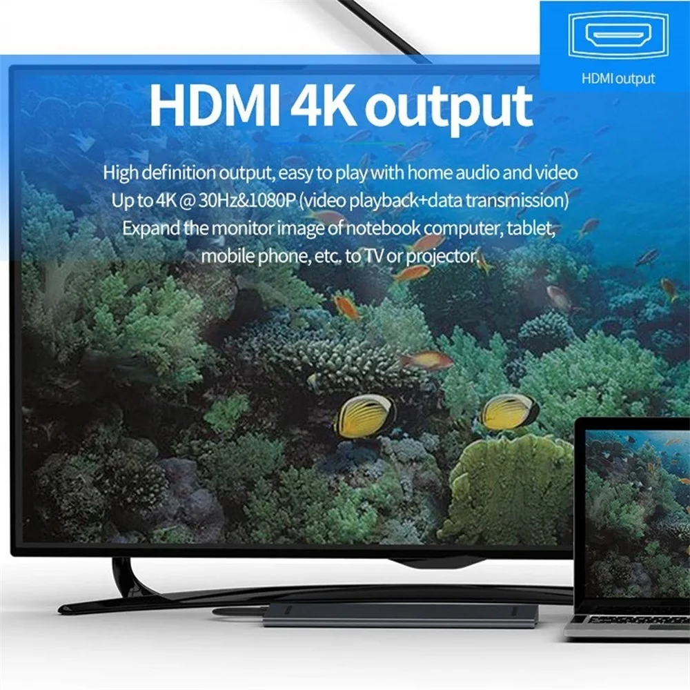 10 в 1 концентратор USB 3 C 4K док станция type HDMI RJ45 Gigabit Lan PD источник питания thunderbolt Для