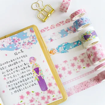 

Japanese paper set glue hand account photo album diary DIY decoration stickers 10 rolls scrapbooking stickers