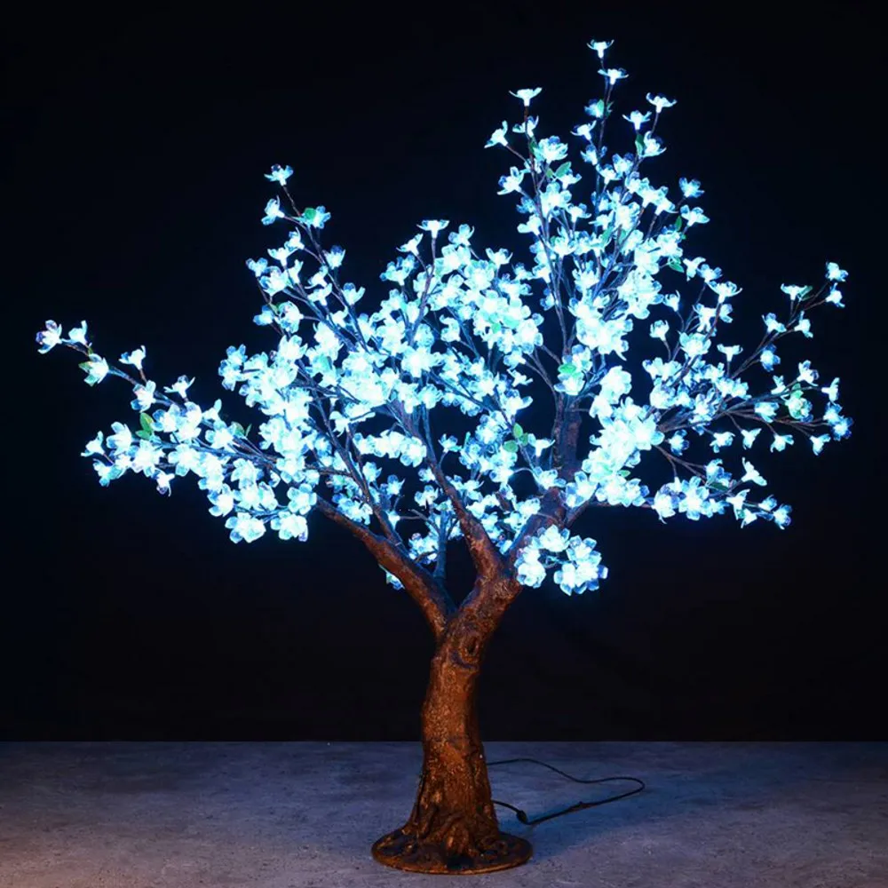 Remote control LED Cherry Blossom Christmas Tree Lighting 1.5M height 220/110AV Waterproof Garden Landscape Decoration Lamp | Дом и сад
