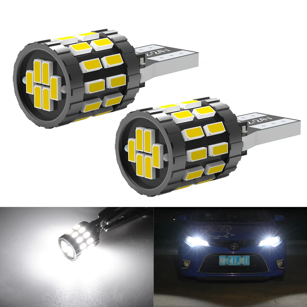 2 adet LED W5W T10 194 168 W5W SMD 30SMD Led park ampul otomatik kama gümrükleme lambası CANBUS parlak beyaz lisans ampuller