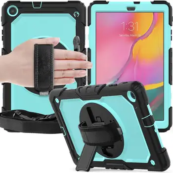 

Caso para for Samsung Galaxy Tab 10,1 ''2019 SM-T510 SM-T515 T510 hbrido armadura protectora caso con giratoria 360 soporte y