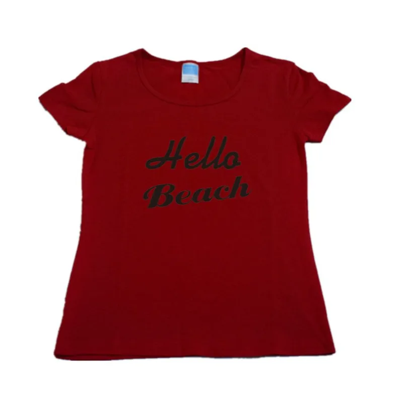 

Spring and Autumn Simple Women's Round Neck T-Shirt Letter Print Classic Casual Short Sleeve Top