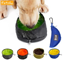 Petshy Портативная Складная миска для собак и кошек, дорожный Фидер для кормления щенка, уличная пищевая тарелка для воды, контейнер для собак, дозатор для питья