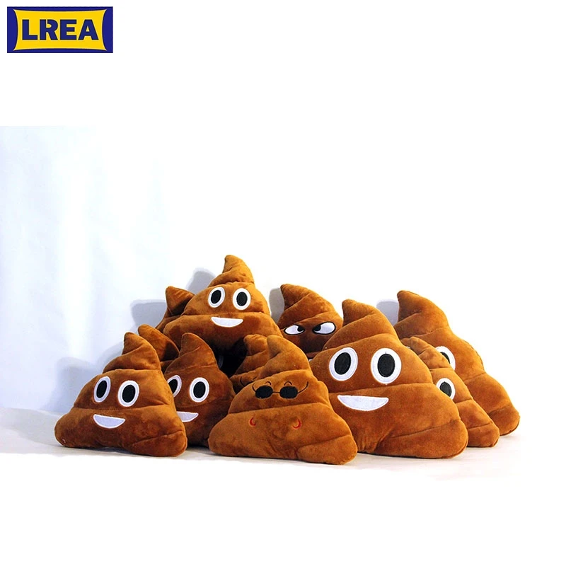 

LREA Cute Emoji Poop Pillow Smiley Emoticon Cushion Soft Children Sleeping Sofa Decorative Stuffed Short Plush Toy Doll