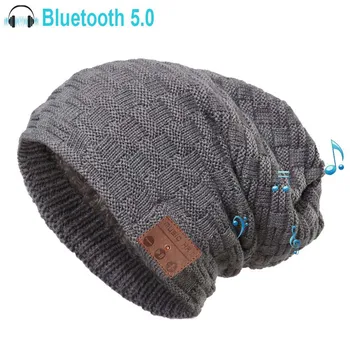 Unisex Bluetooth compatible Beanie 5 0 Smart Hat with Wireless Sport Headphones Knit Speaker Cap As