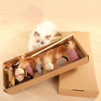 

Cat Toy Suit Cat Stick 7-Piece Set Cat Stick Interactive Training Hemp Rope Cat Stick Pet Supplies Fashion Creative Fun Cat Toy