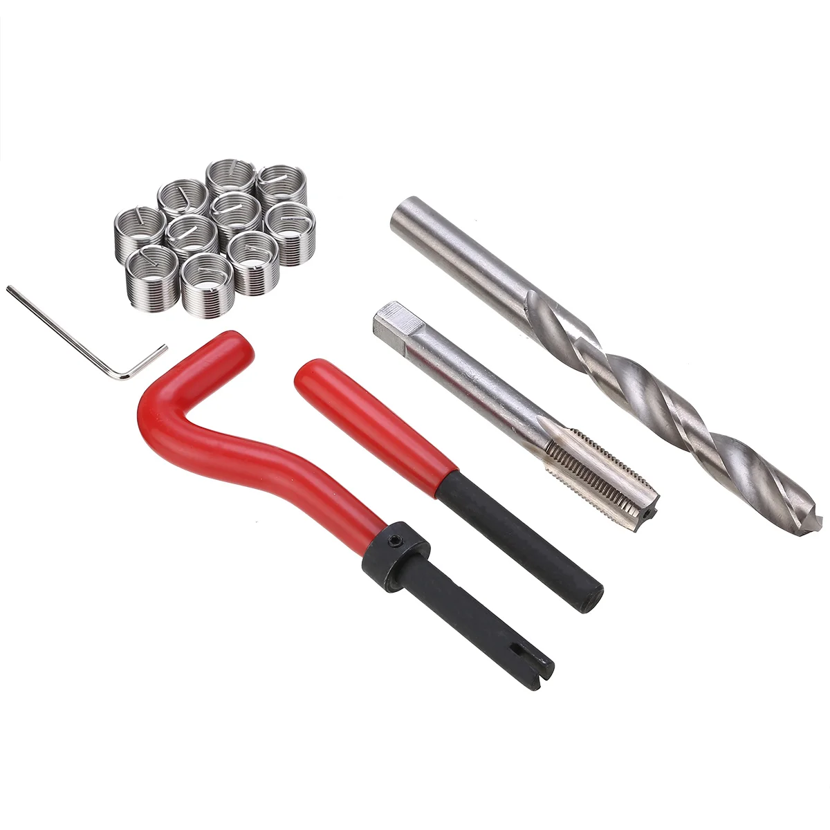 

New M12 15Pcs/Kit Professional Thread Repair Tool Kit Twist Tool Tap Auto Restoring Damaged Threads Hand Repairing Tools