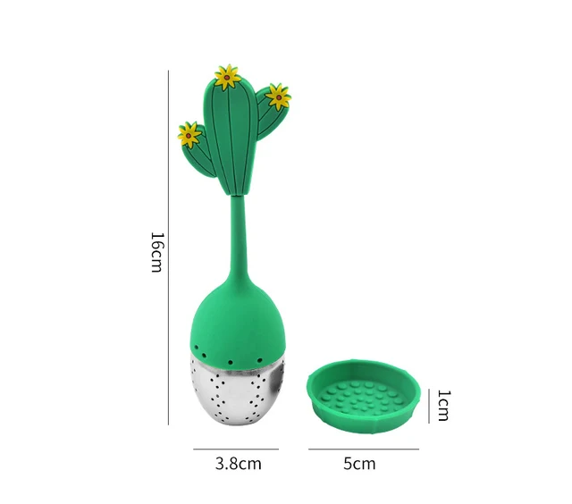 4 Colini Da Tè In Silicone E Acciaio - Forma Divertente, Per Tè Sfuso, Caffè E Spezie, Con Cucchiaino - Foto 10