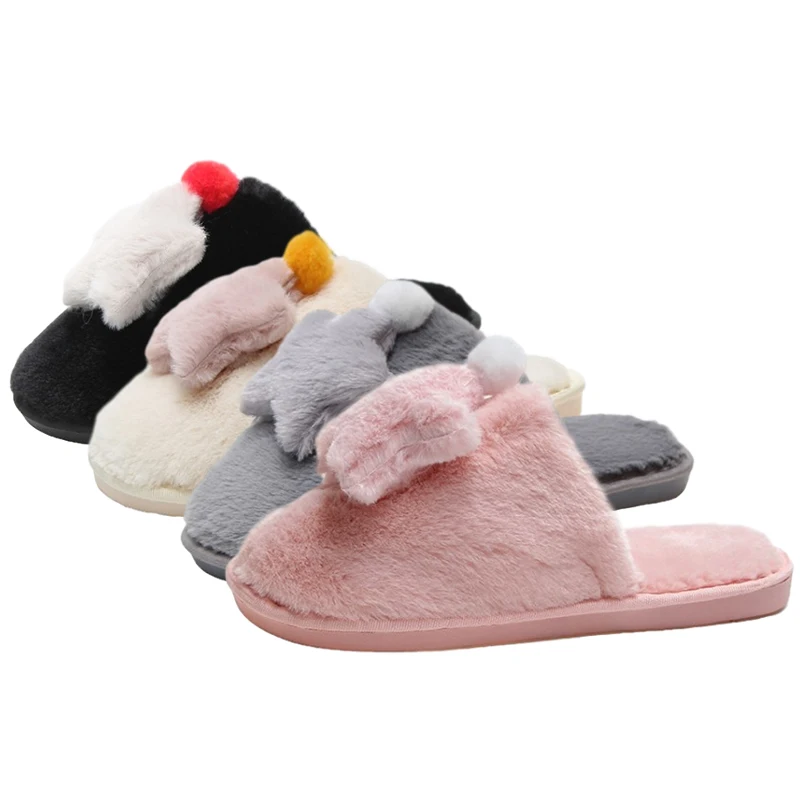 

Casual Women Cotton Slippers 2020 Spring New Fashion Lasies Pink Round Head Slipper Indoor Non-slip Warm White Flat Shoes Woman