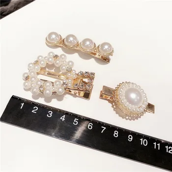 

Korea Chic Pearl Crystal Hairpins Women Hair Jewelry Charm Floral Hair Combs for Women Geometric Round Flower Hair Accessories