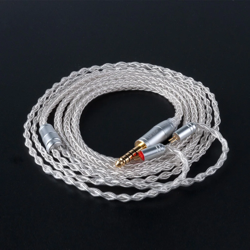 KB ухо наушник 8 Core обновлен с серебряным покрытием кабель 2pin/MMCX/QDC с 2,5/3,5/4,4 кабель для наушников для A10 C10 ZS10 ZST IM2 X6