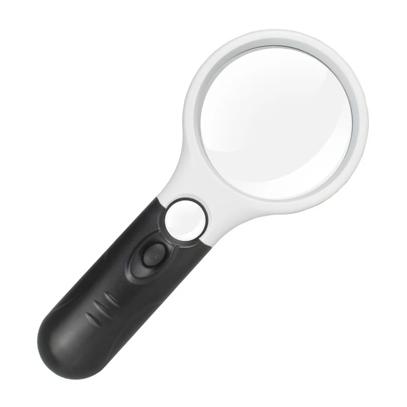 

3 LED Microscope 3X 45X Handheld Illuminated Magnifying Glass Aid Reading For Seniors Magnifier Double Lens Loupe Outdoor Tools