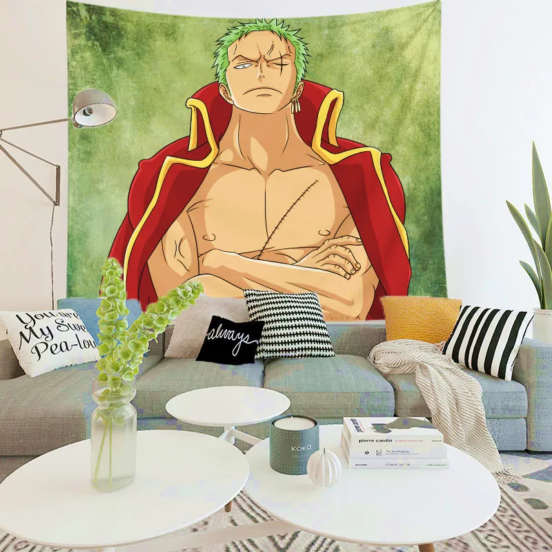 Аниме one piece Луффи Чоппер команда гобелен настенный Декор Ретро принты для домашнего декора Висячие гостиная печать стены гобелен