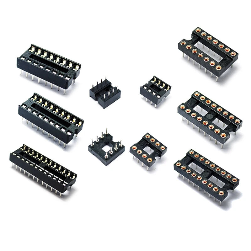 IC socket integrated block DIP microcontroller chip round hole base 8P 14 16 20 28 40P pin