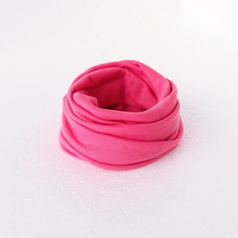 rose red scarf Новинка года, осенняя шапка для детей, уличная танцевальная шапка в стиле хип-хоп, зимние теплые шапки, шарф для мальчиков и девочек, однотонные детские шапки - Цвет: rose red scarf