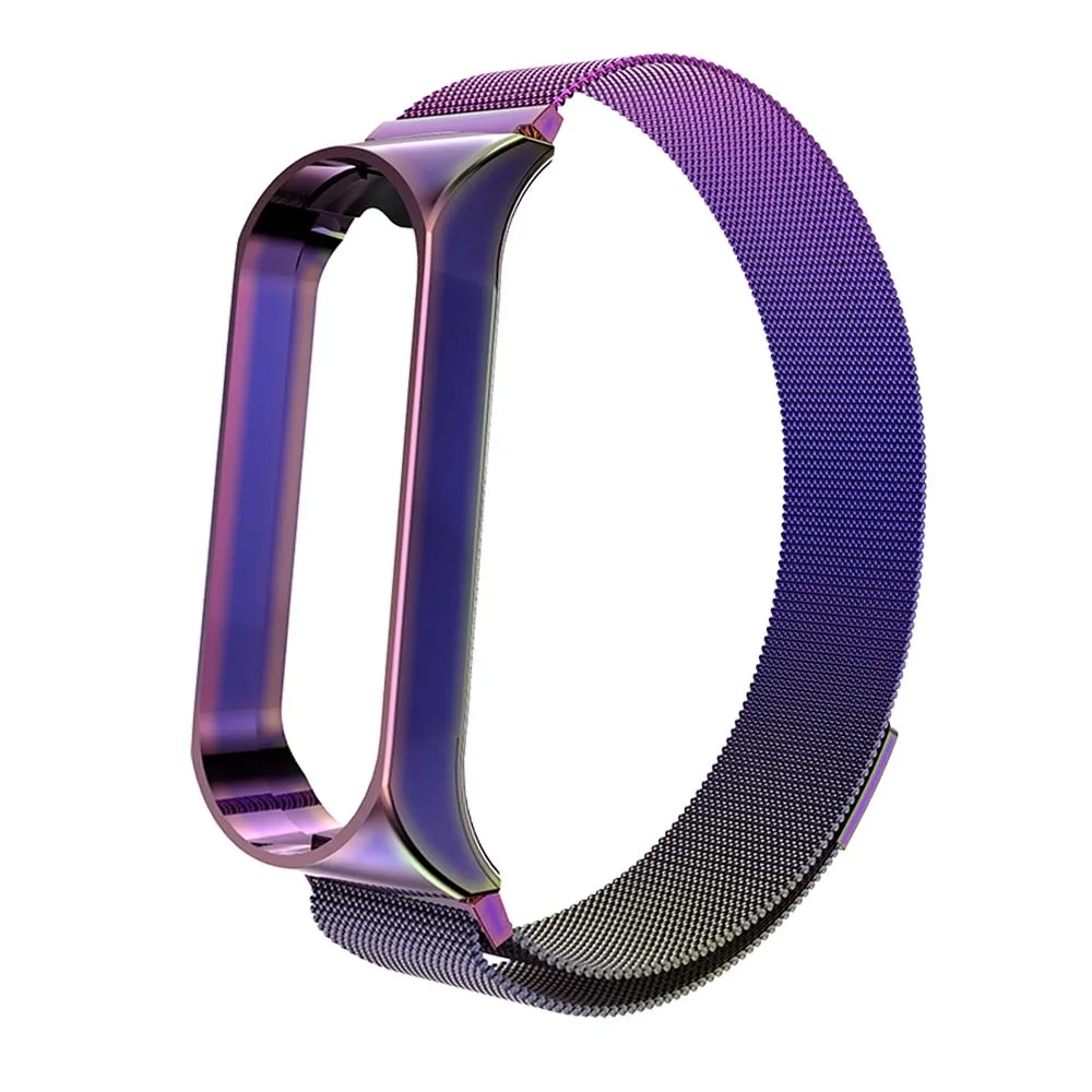 Rovtop ремешок для Xiaomi mi Band 4 ремешок для Xiaomi mi band 3 браслет для mi band 3 M3 M4 металлический Безвинтовой браслет из нержавеющей стали - Цвет: Magnet Colorful