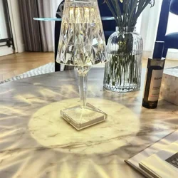 Crystal Table Light Transparent Prism Desk Night Lamps Nordic Acrylic Pendant Lamp Bedroom Living Room Bedside Decoration
