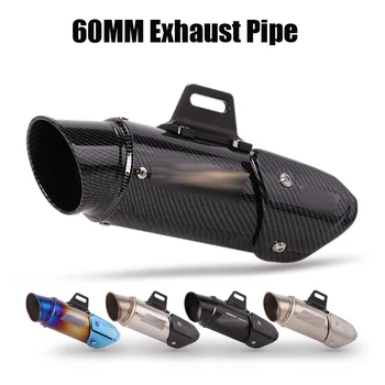 

Slip On 60mm Universal Exhaust System Muffler Tips Escape Tail Pipe Stainless Steel Tube For Motorcycle Street Bike Scooter ATV