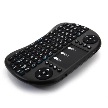 

Portable Mini I8 Wireless Keyboard With Smart Touchpad 2.4GHz Receiver And USB Charging Cable Black