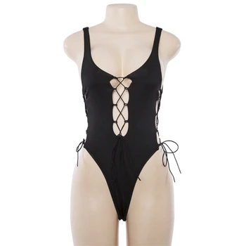

Women Sexy Summer Hollow Out Black Temptation Bodysuits Beach Swimming Wear Super Cool Bodysuits