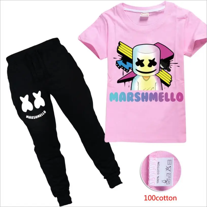 Pink 8428 Детский хлопковый комплект с героями мультфильмов, топ с длинными рукавами и короткими рукавами для мальчиков, повседневный комплект из 2 предметов, детский спортивный костюм, одежда - Цвет: Pink 8428