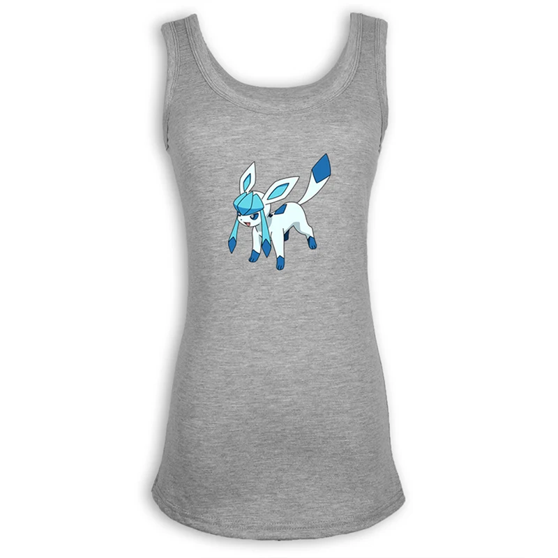 Жилет с покемонами, Vaporeon, Espeon, flarion, Glaceon, Leafeon, Sylveon, Vaporeon, майки без рукавов, хлопковые повседневные топы - Цвет: jfVestS987G