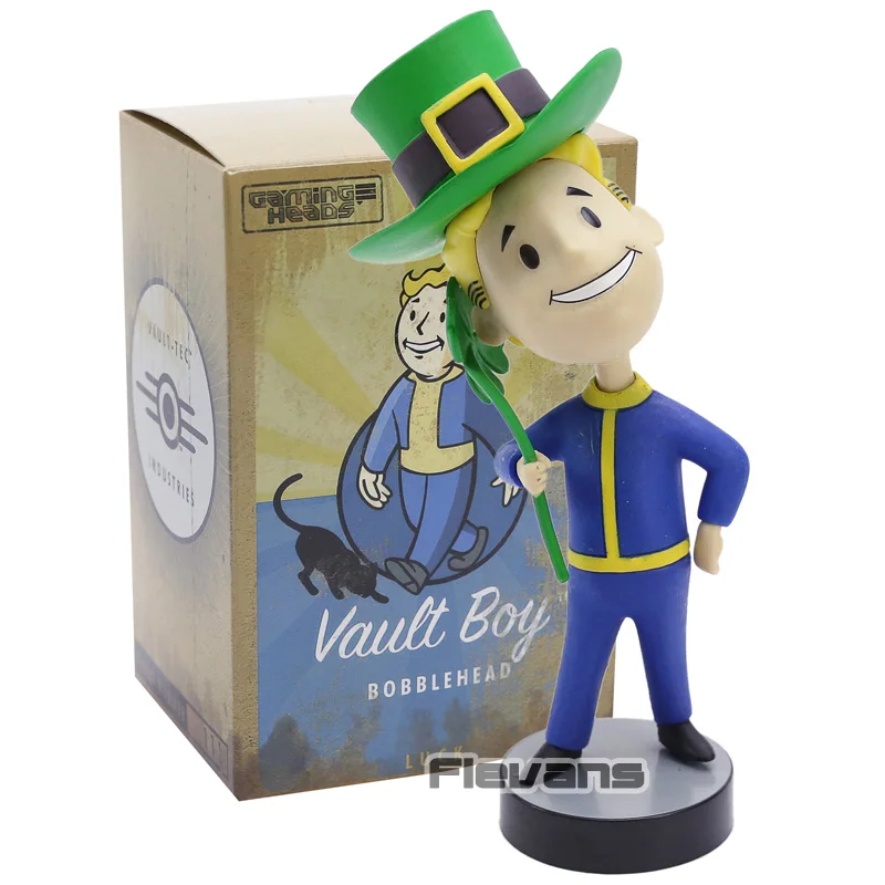 Fallout 4 волт-бой версии Q ПВХ фигурка Bobble Head Dlls Коллекционная модель игрушки - Цвет: Luck