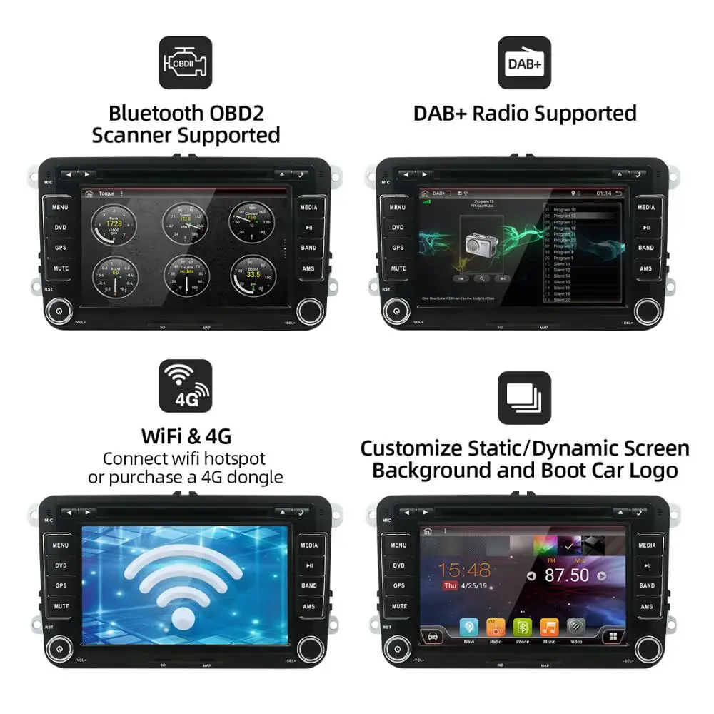 Bosion PX6 2din автомобильный gps Android 10 dvd плеер для Volkswagen Skoda POLO GOLF 5 6 PASSAT CC TIGUAN TOURAN Fabia Caddy 4G