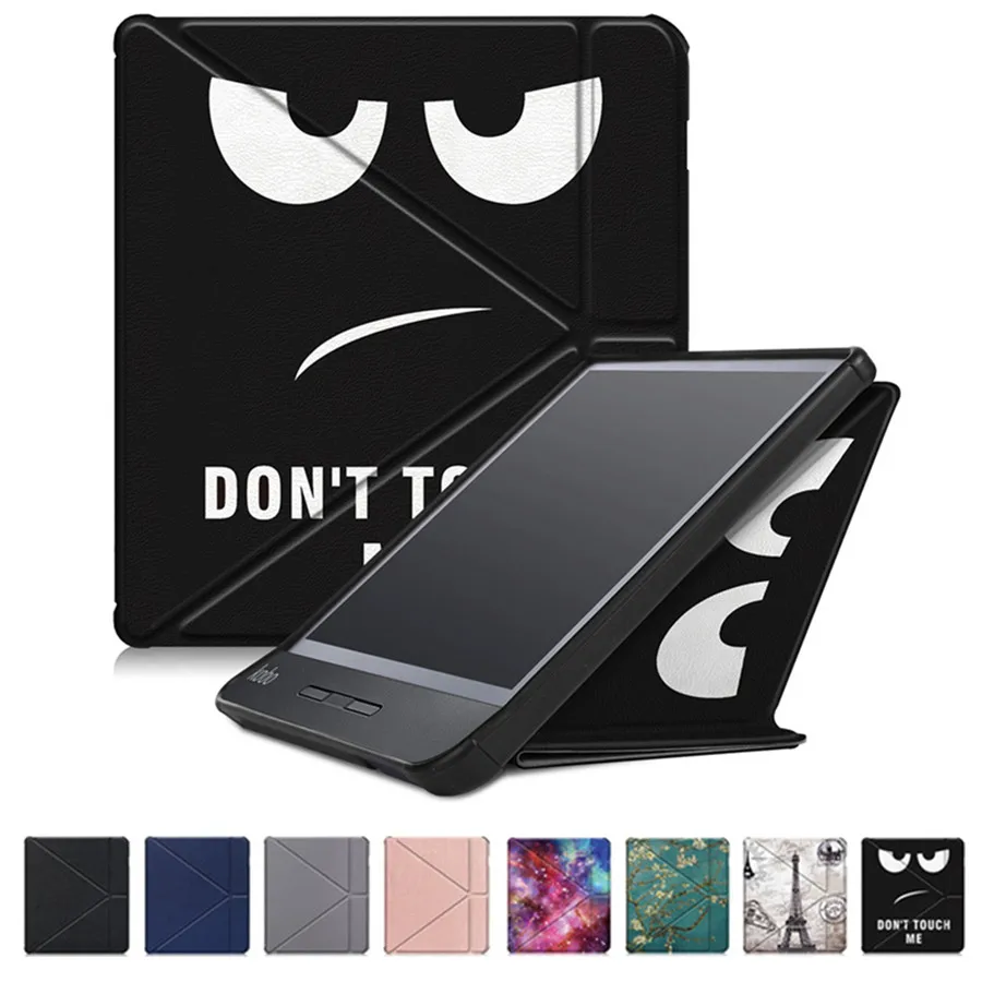 Capa Protetora para Kobo Libra H2o Polegadas Couro pu Premium Multiângulo Origami com Função Automática de Sono e Vigília