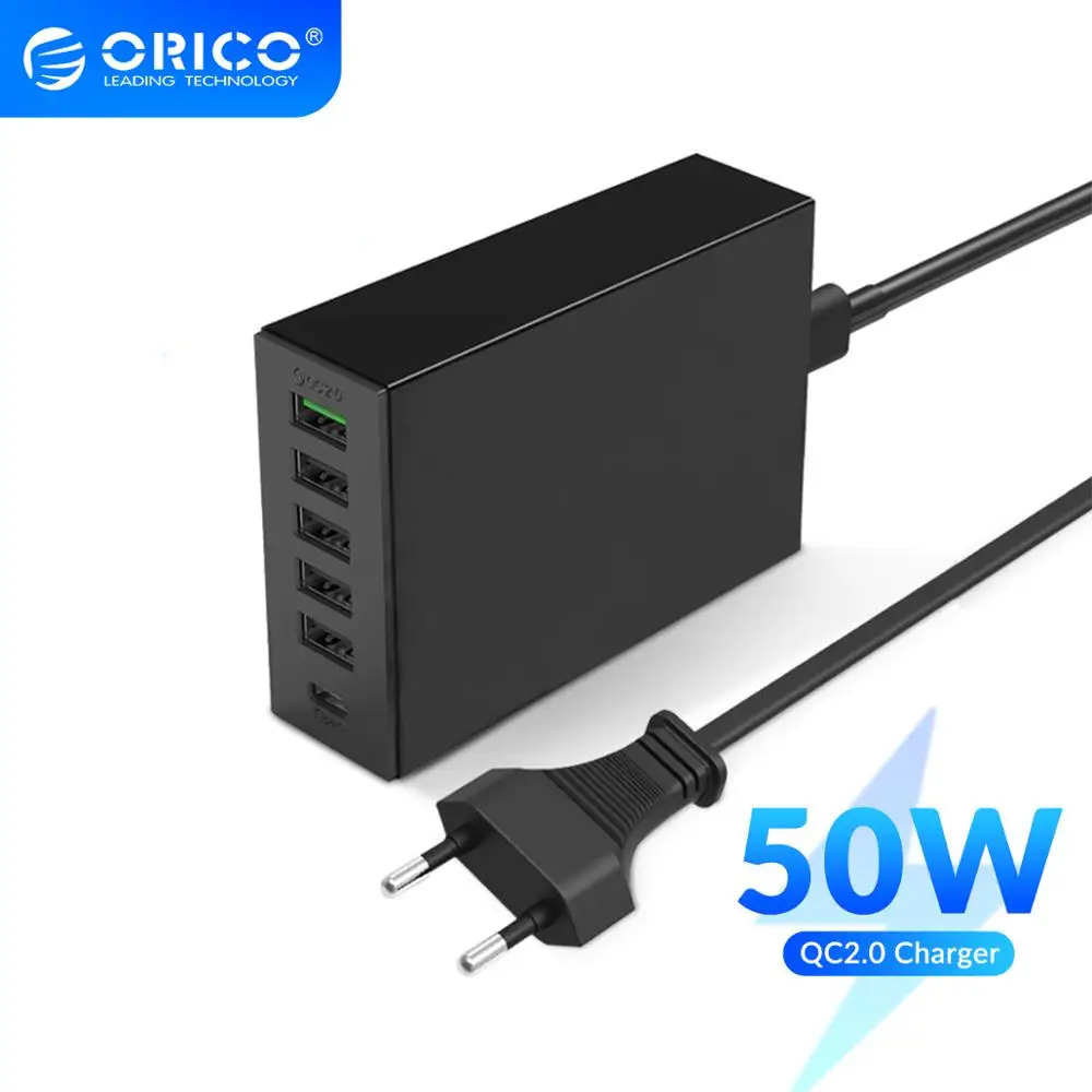ORICO USB Charger Type-C QC2.0 Quick 6 port 5V2.4A 9V2A 12V1.5A Mobile Phone | Мобильные телефоны и аксессуары