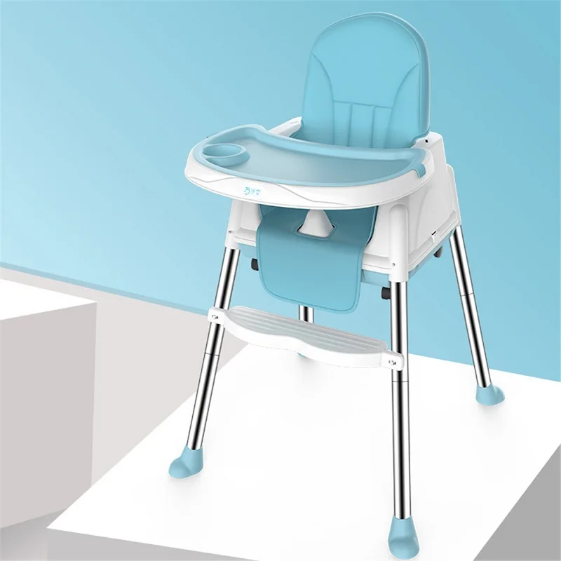 Blue and pad Kidlove 3 в 1 Многофункциональный обеденный стул для ребенка складной Портативный детское кресло без подушки - Цвет: Blue and pad