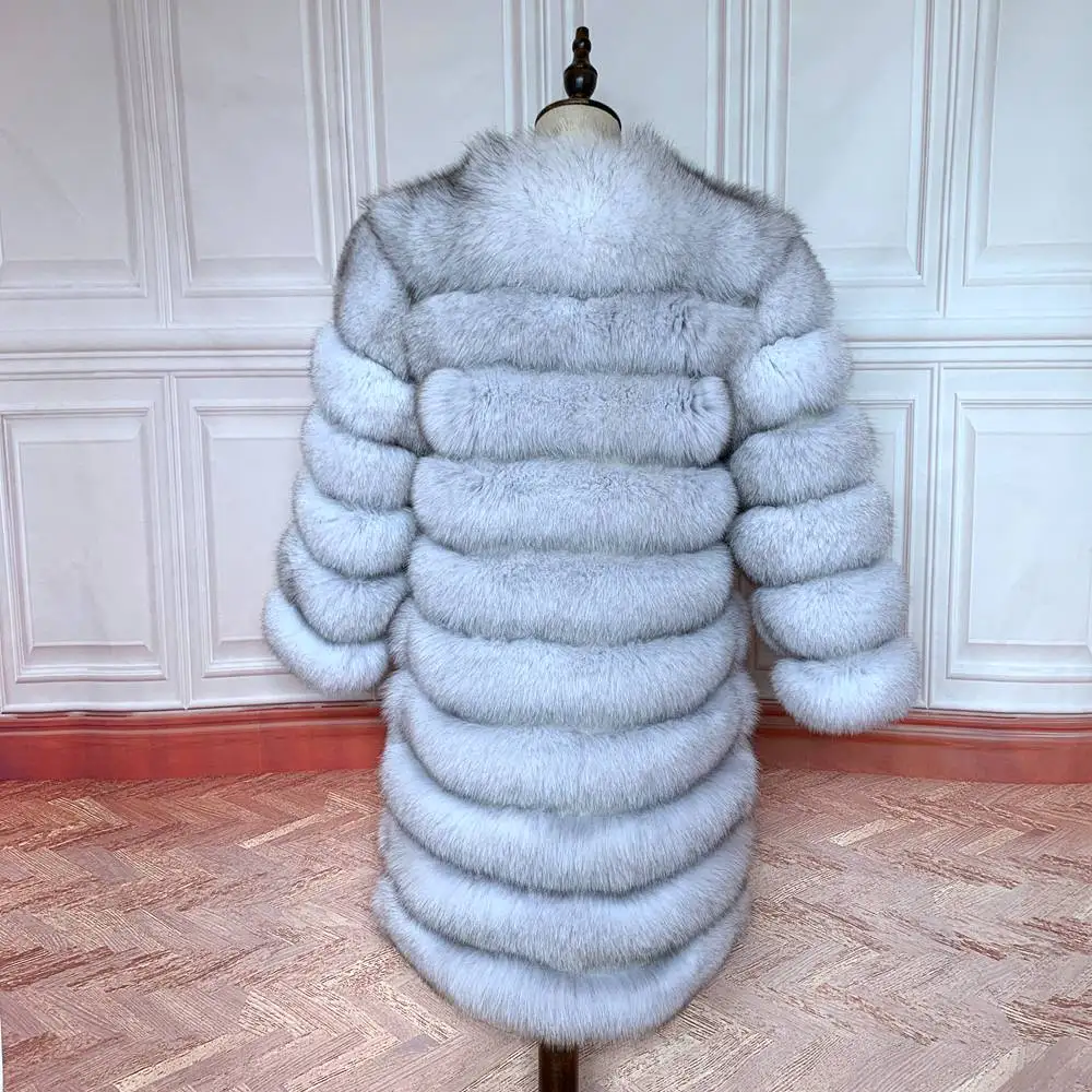 2021 NEW 4in1 Real Fox Fur Coat Women Natural Real Fur Jackets Vest Winter Outerwear Women Clothes black down jacket