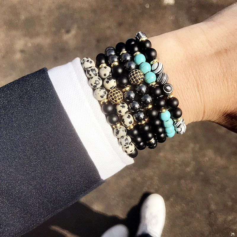 

Matte Beads Bracelets Men Accessories Cz Natural Stone Charm Bracelet for Women Charm Simple Classic Beaded Fashion Jewelry Gift